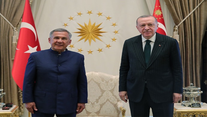 Cumhurbaşkanı Erdoğan, Tataristan Cumhurbaşkanı Minnihanov ile görüştü